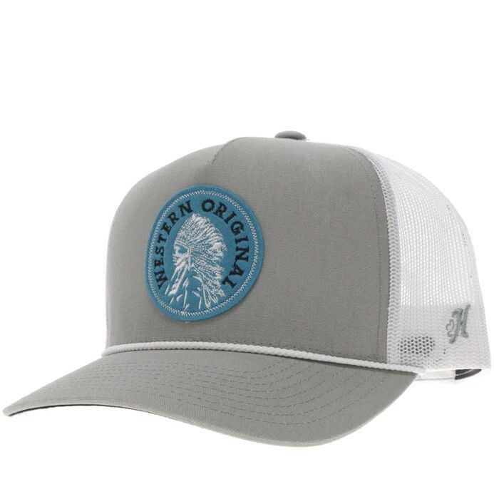 Hooey Quanah Hat Grey/White W/Black &amp; Blue Patch