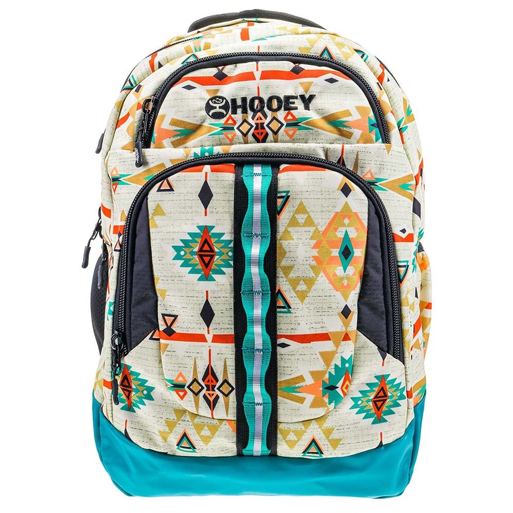 Hooey Ox Backpack Cream/Pink Aztec W/Turquoise/Black BP054CRTQ