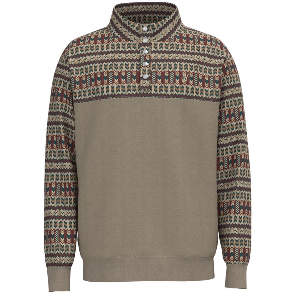 Hooey Men&#39;s Stevie Cream W/Brown Aztec Pullover HH1195AZCR