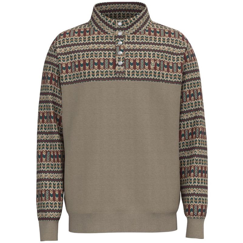 Hooey Men&#39;s Stevie Cream W/Brown Aztec Pullover HH1195AZCR