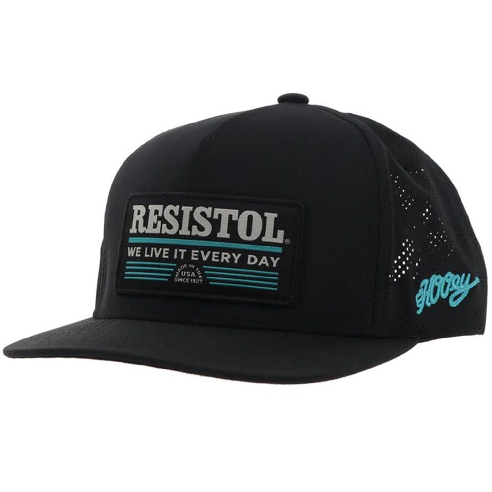 Hooey Resistol Hat Black W/Blue &amp; Grey Patch