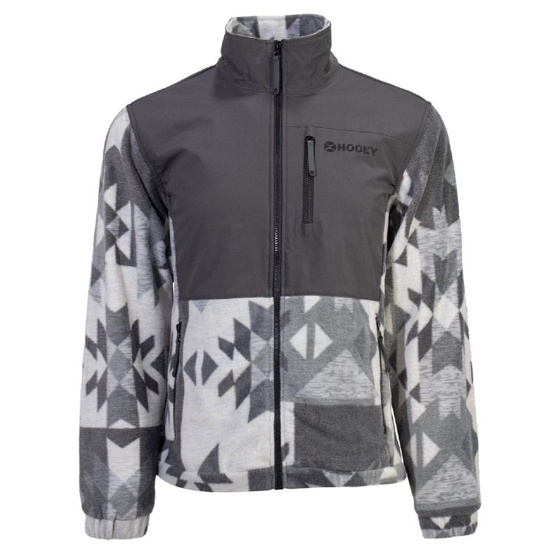 Hooey Youth Men&#39;s Tech Jacket Charcoal Grey Aztec Fleece HJ110AZCH-Y