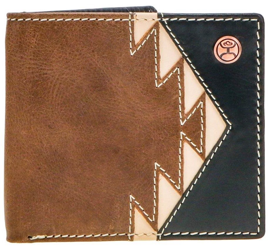 Hooey Tonkawa Bifold Wallet Brown/Black W/Ivory Aztec HBF006-BRBK