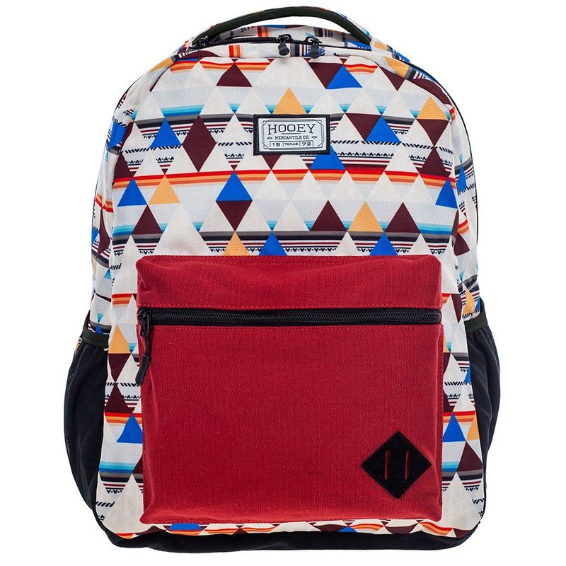 Hooey Recess Backpack Cream/Burgundy/Aztec Pattern BP061CRBU
