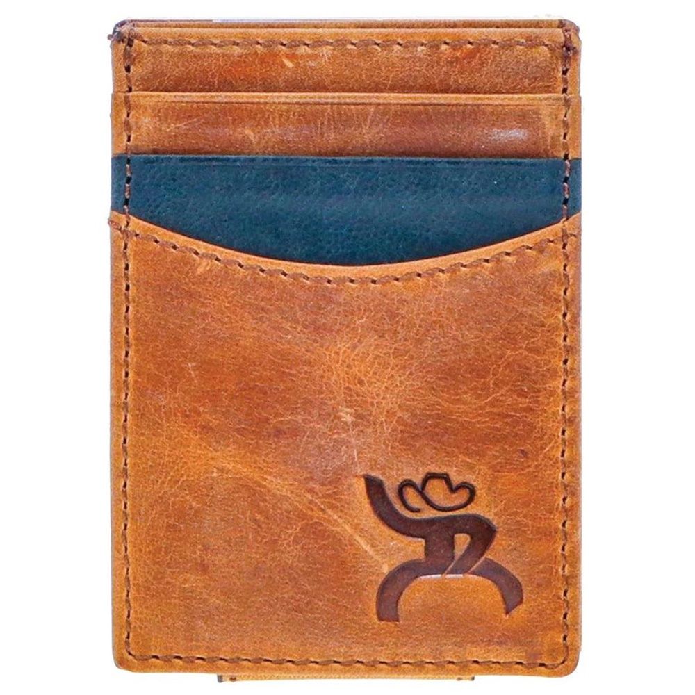 Hooey Roughy Crazy Horse Money Clip W/Black Leather Pocket RMC005-TNBK