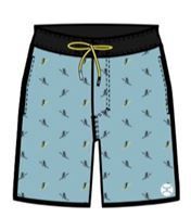 Hooey Shorts, Youth Turq Classic Board Shorts with Electric Cowboy Pattern