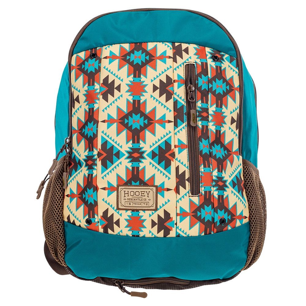 Hooey Rockstar Backback Turquoise Body W/Tan/Brown Aztec BP062AZTQ