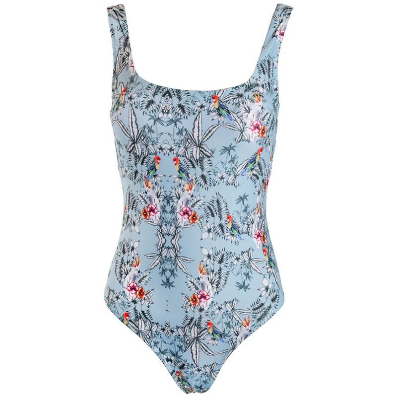 Hooey Women&#39;s &quot;The Ollie&quot; One Piece Swimsuit Denim/Floral
