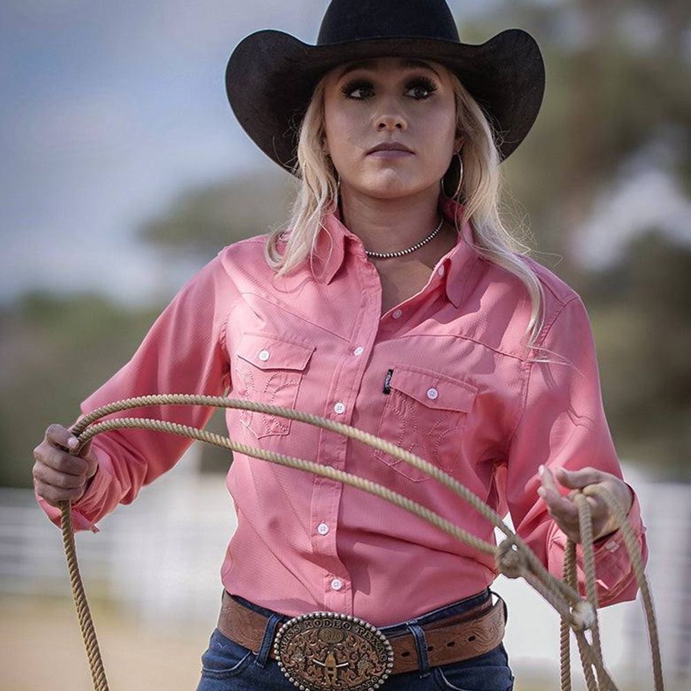 Hooey SOL Competition Tea Rose Long Sleeve Shirt