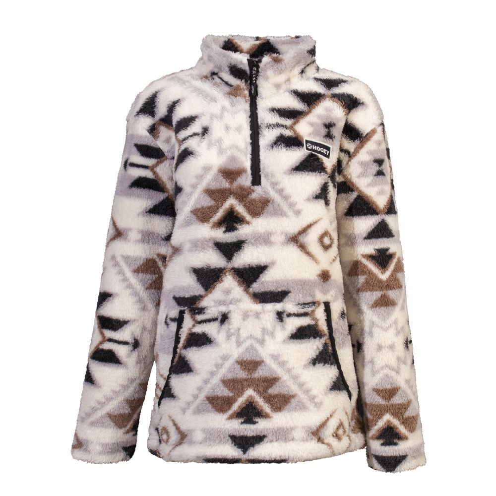 Hooey Youth Ladies Cream Fleece Pullover W/Aztec Pattern HFP006CRAZ-Y
