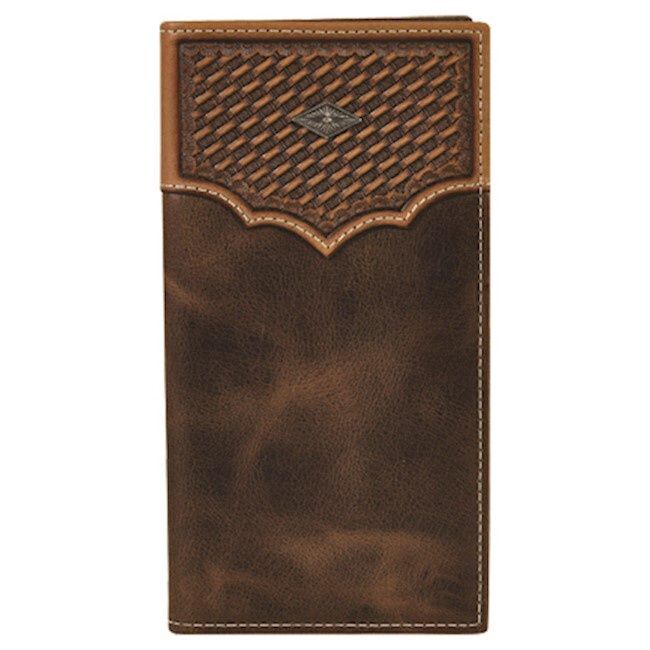 Justin Men&#39;s Rodeo Wallet Basket Weave Yoke 2030767W3