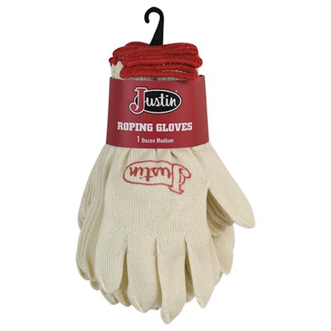 Justin Cotton Roping Glove White Large 2135827-L