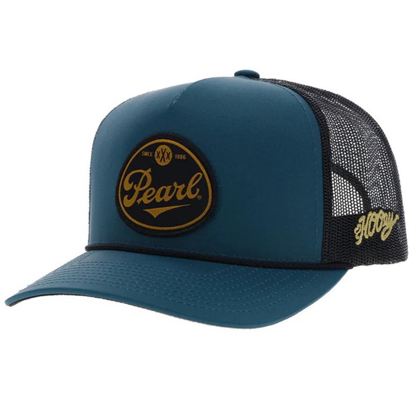 Hooey Pearl Hat Blue/Black W/Golden Patch