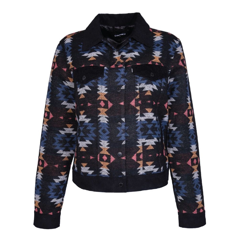 Hooey Youth Ladies Black Jacket with Multi Color Aztec Pattern HJ120BKAZ-Y