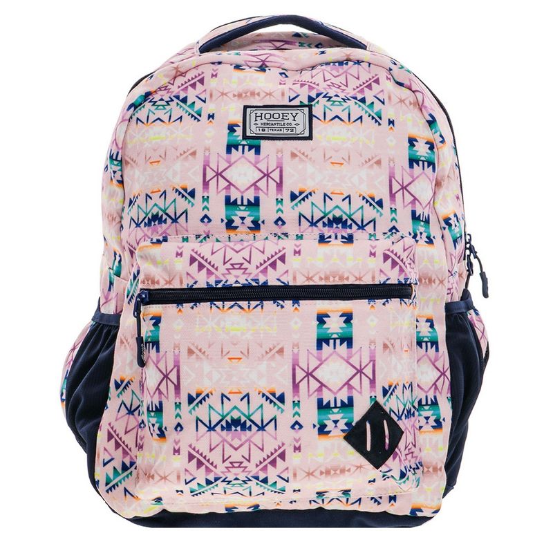 Hooey Recess Backpack Pink/Navy Aztec Pattern BP061PKNV