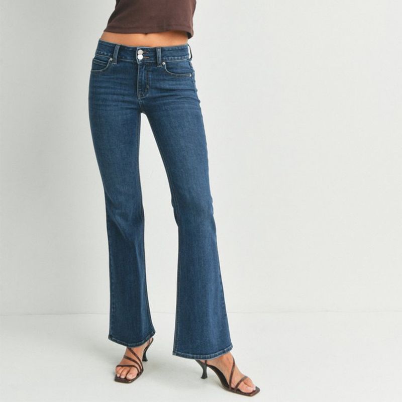 JBD Women&#39;s Double Button Flare Jeans DP688