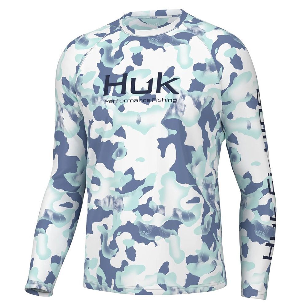 Huk Men&#39;s Pursuit Performance Phantom Scales Quit Harbor Shirt H1200587-445