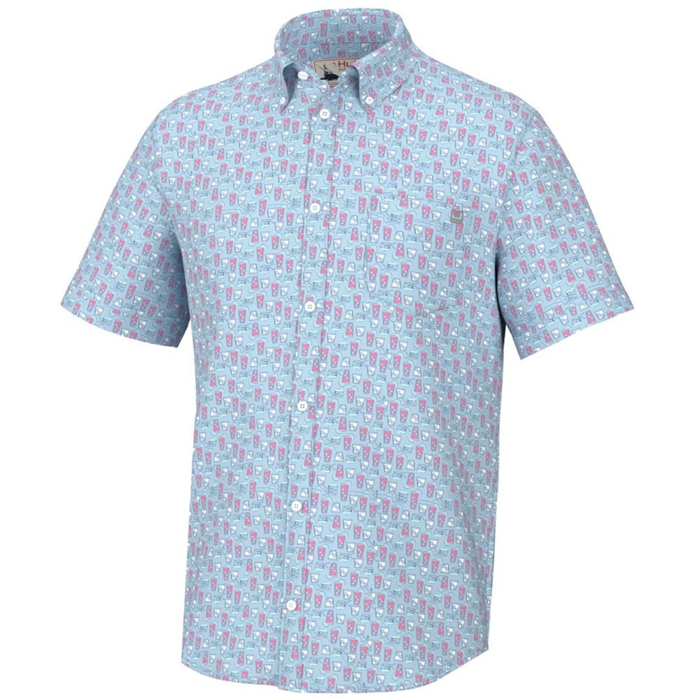 Huk Men&#39;s Kona Dolphin Cocktail Button Down Shirt H1500162-100