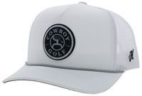 Men&#39;s Hooey Cowboy Golf White 5 Panel Trucker with Black/Grey Circle Patch OSFA