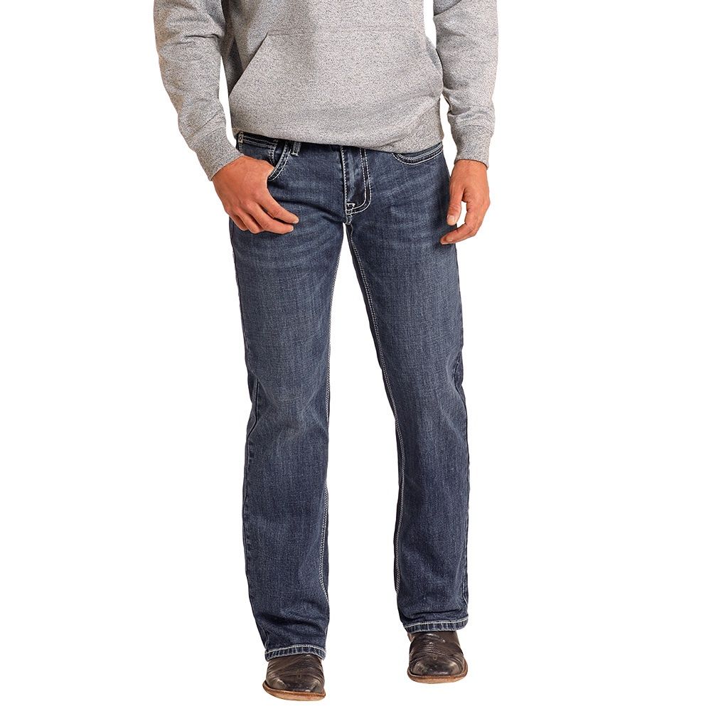 Rock &amp; Roll Denim Hooey Men&#39;s Pistol Straight Boot Jean HM1PD05036