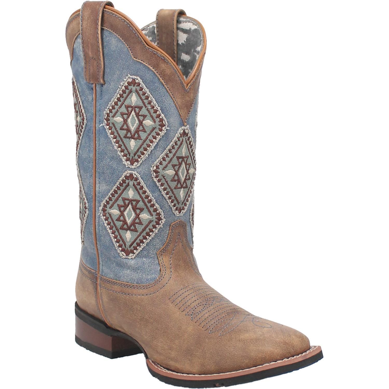 Laredo Women&#39;s Santa Fe Leather Broad Square Boots 5969