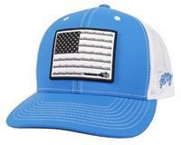 Men&#39;s Hooey Liberty Roper Blue/White 6 Panel Trucker W/White/Black Patch OSFA