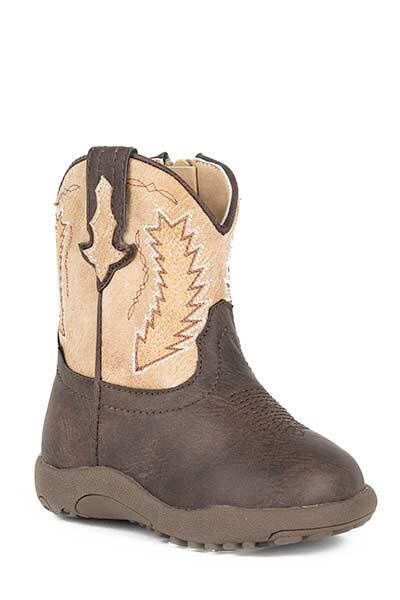 Roper Infant Brown Vamp Tan Shaft Inside Zipper Boot