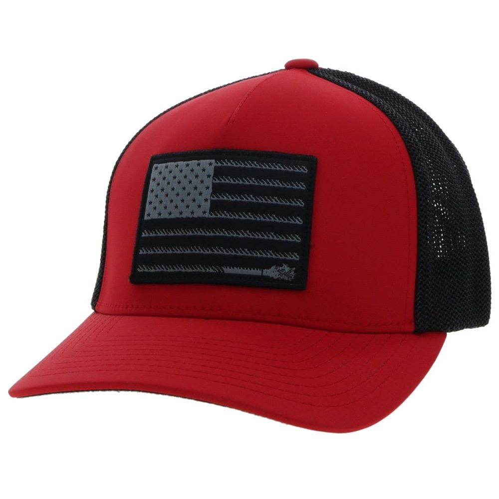 Liberty Roper Hooey Red/Black 5 Panel Trucker Black Patch Youth Cap