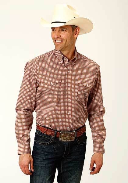 Roper Men&#39;s Armarillo Copper Ridge Long Sleeve Shirt