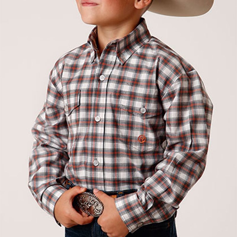 Roper Boys Amarillo Long Sleeve Western Snap Shirt 2092