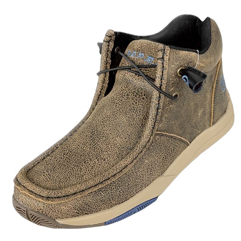 Roper Men&#39;s Casual Brown Distressed Leather Chukka