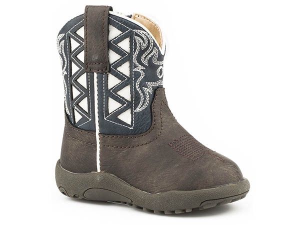 Roper Infant Brown Vamp Whit Diamond Underlay Boot