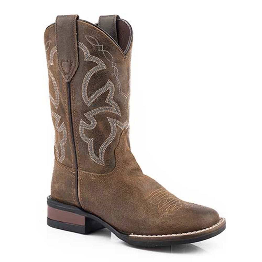 Roper Kid&#39;s Monterey Beige Oiled Suede Vamp Boot 2942