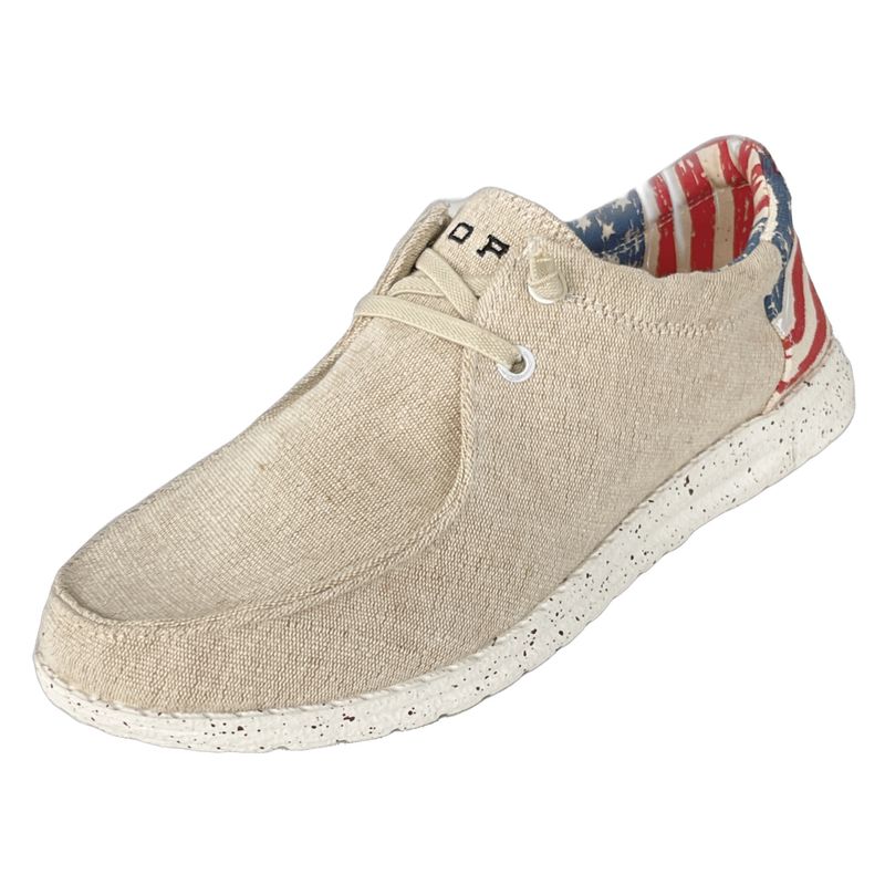 Roper Men&#39;s Beige Canvas With Flag Heel Design Chukka