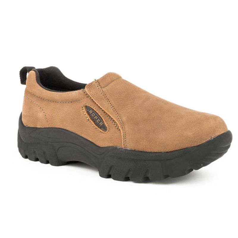 Roper Men&#39;s Performance Slip On Light Brown Shoe 9440