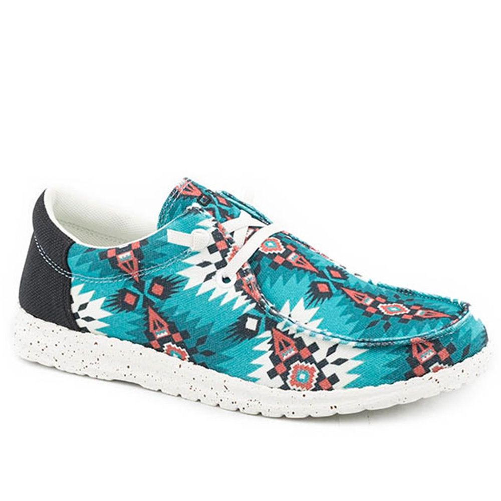Roper Women&#39;s Hang Loose Blue Aztec Chukka 3078