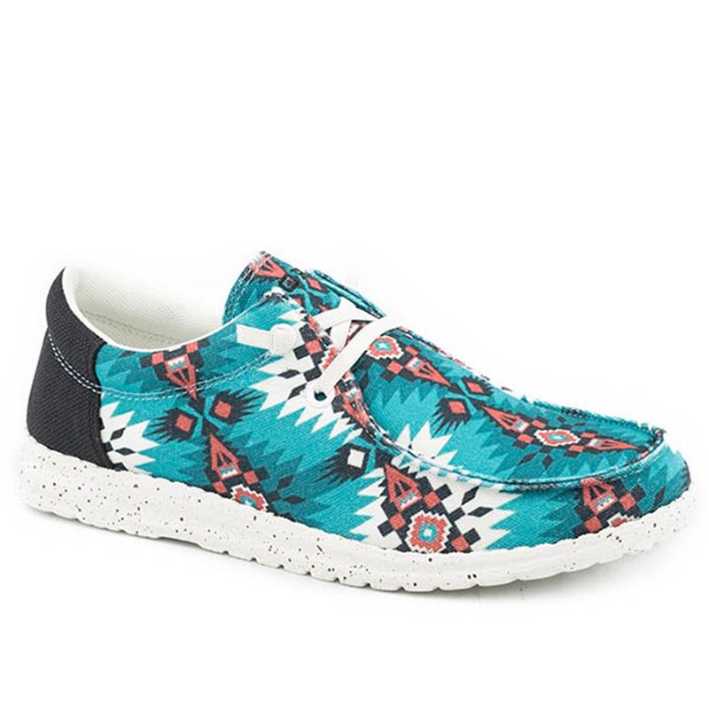 Roper Women&#39;s Hang Loose Blue Aztec Chukka 3078
