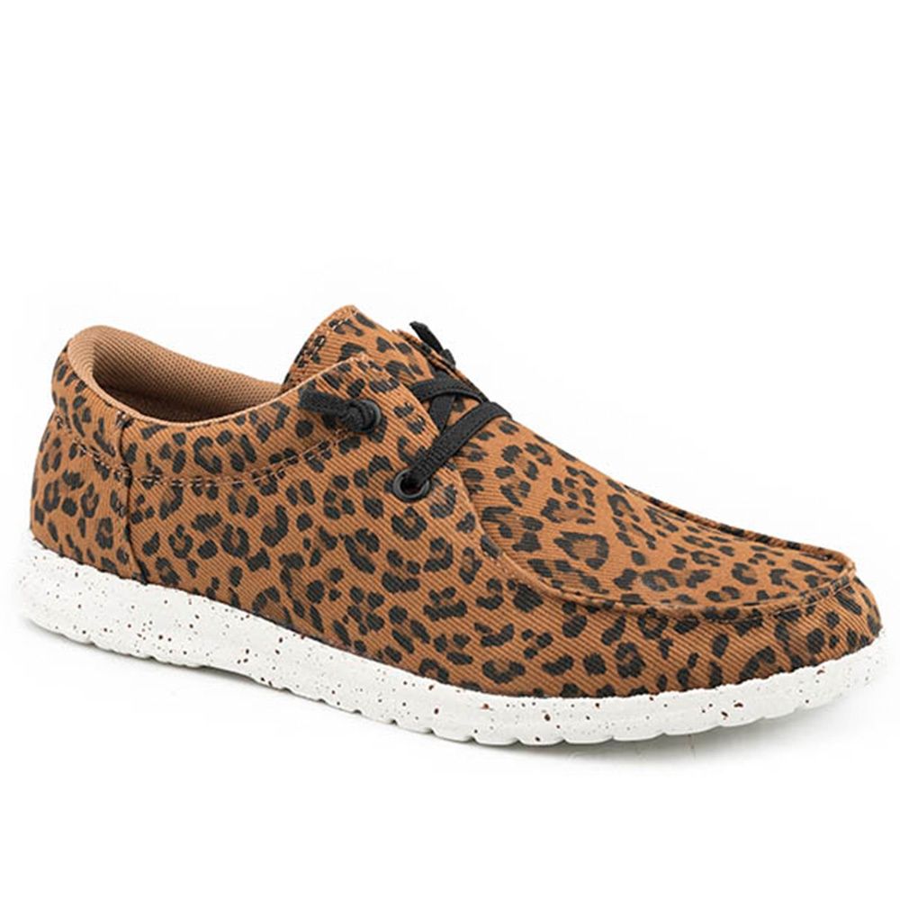 Roper Women&#39;s Hang Loose Brown Leopard Canvas Chukka 3075