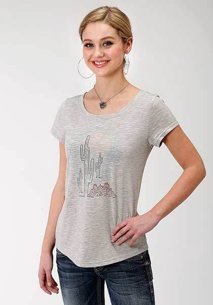 Roper Women&#39;s P/R Short Sleev Crew Neck Tee