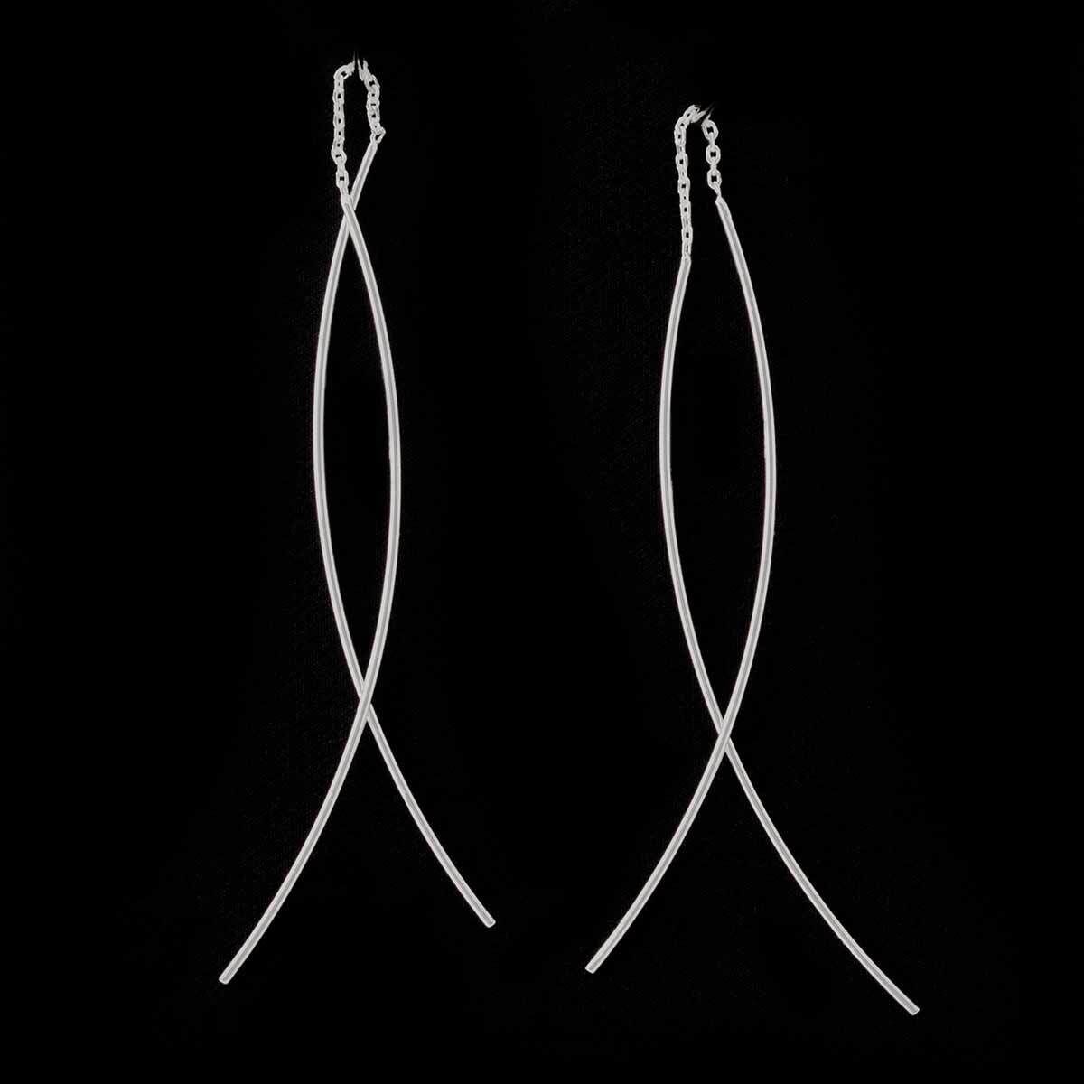 Satin Silver Threader Earings C3158