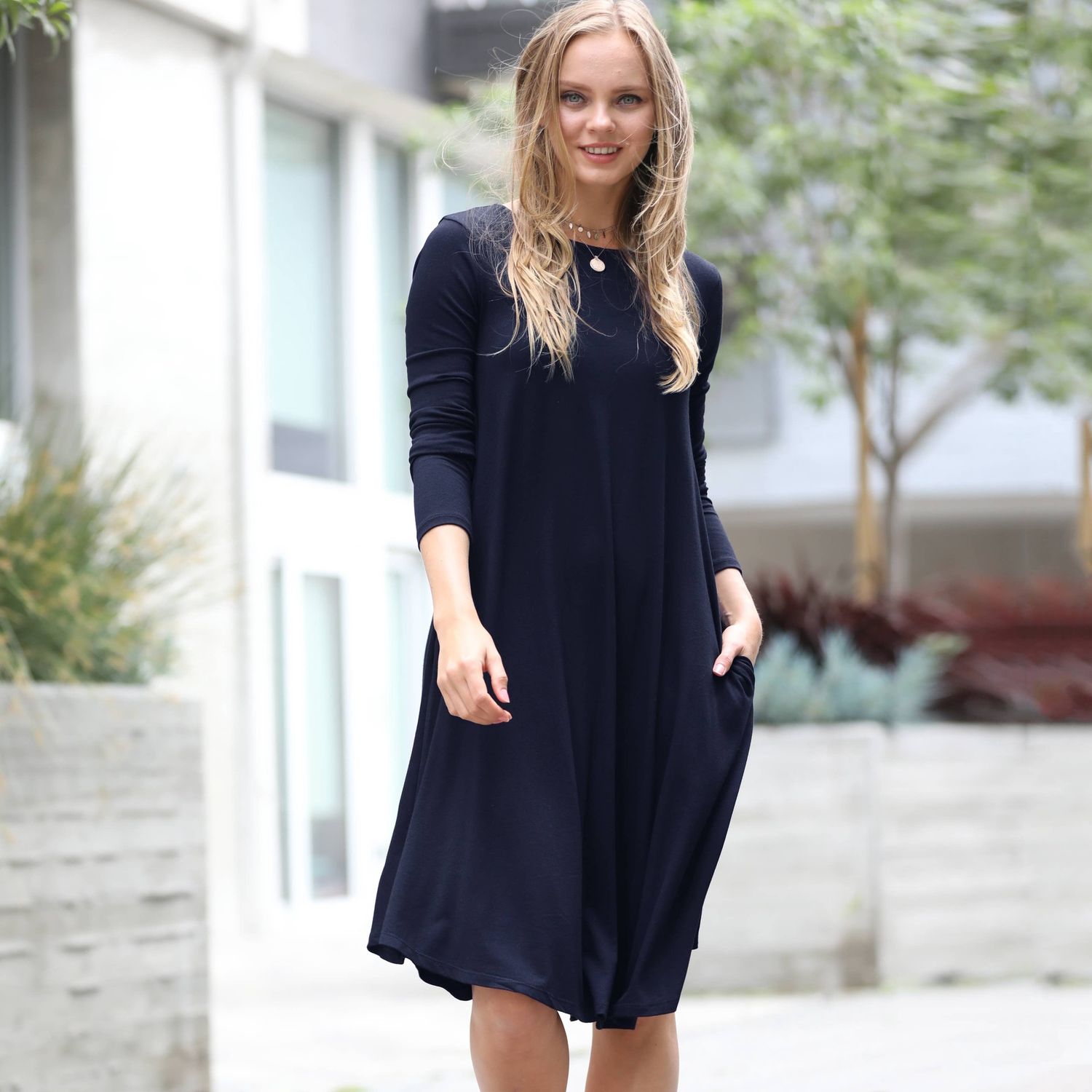 Signature Side-pocket Dress Navy