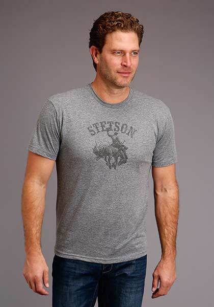 Stetson Men&#39;s Short Sleeve T-Shirt Stetson Bucking Horse