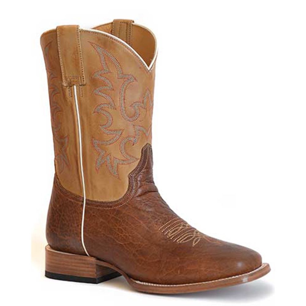Stetson Men&#39;s Obadiah Distressed Brown Bullhide Vamp 3845