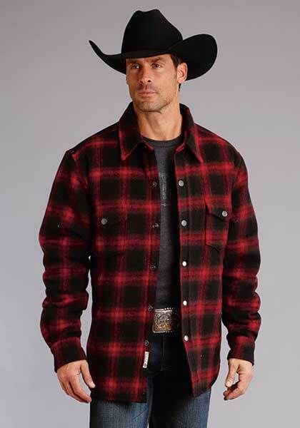 Stetson Men&#39;s Red/Black Lined Shirt Jacket