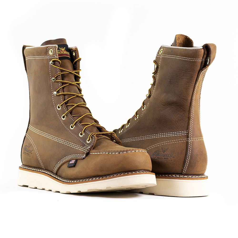 Thorogood American Heritage 8&quot; Trail Crazy Horse Safety Moc Toe Wedge 804-4478