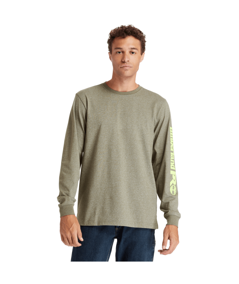 Timberland Pro BP LS Tee W/Logo BRNT Olive HTHR