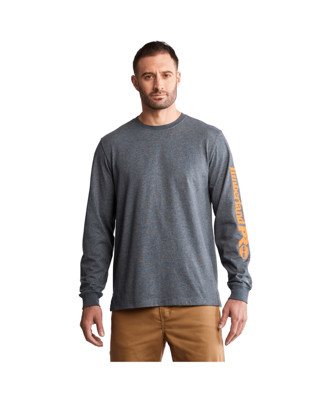 Timberland Pro BP LS Tee W/Logo Navy Heather