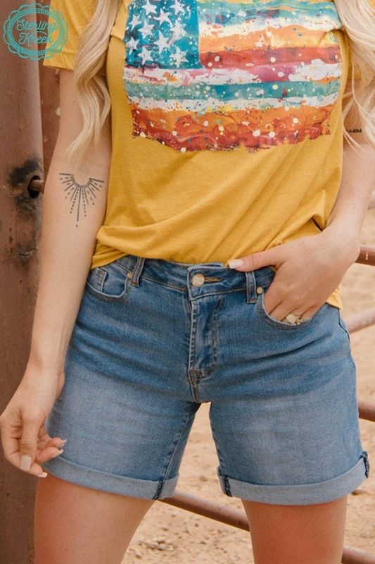 Sterling Kreek Women's Denim Shorts - LONG Light Wash