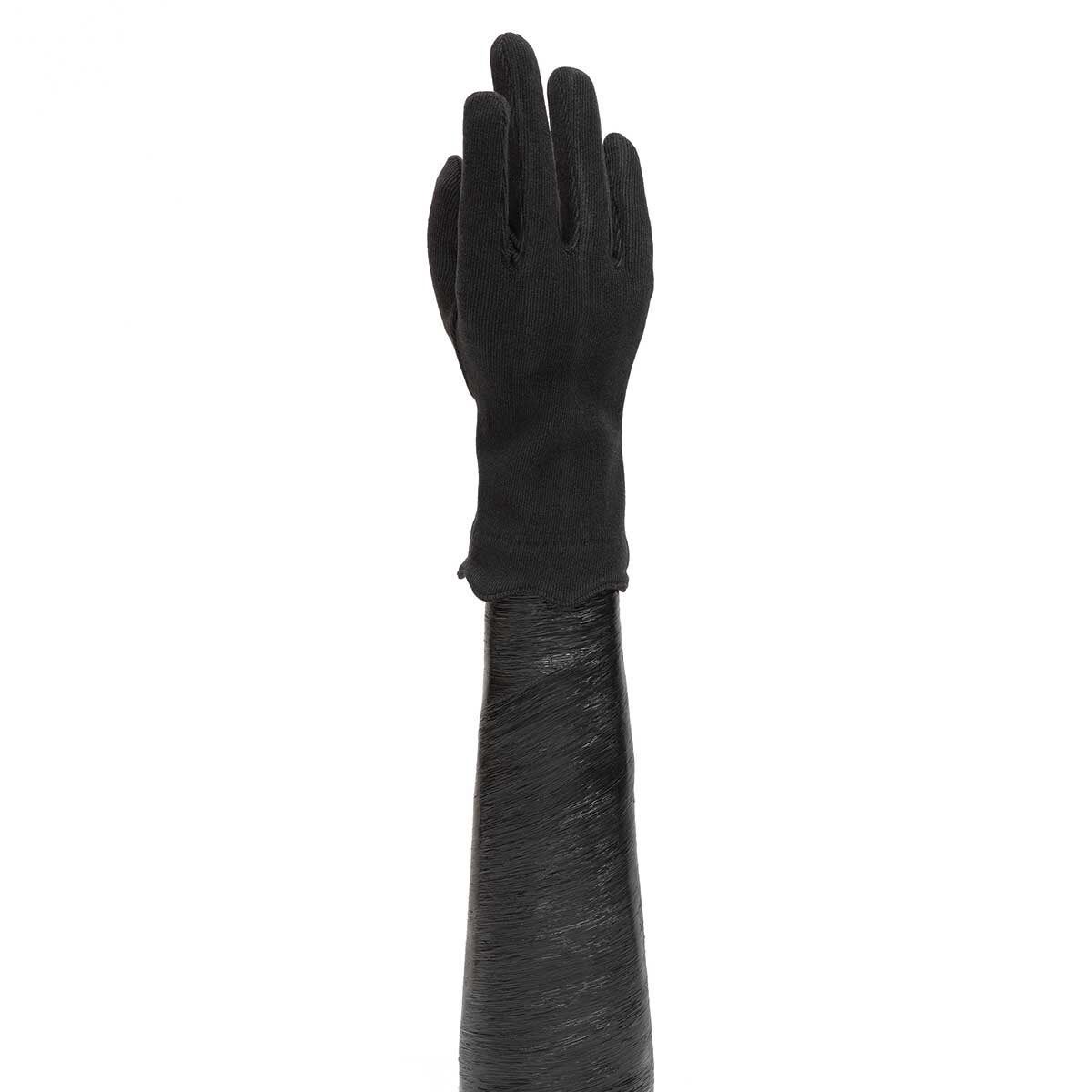 Trezo Women&#39;s Black Gloves with Scallop Trim X8062