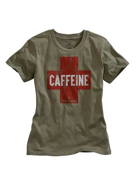 Tin Haul Women&#39;s Red Cross Need Caffeine Screen Print Shirt